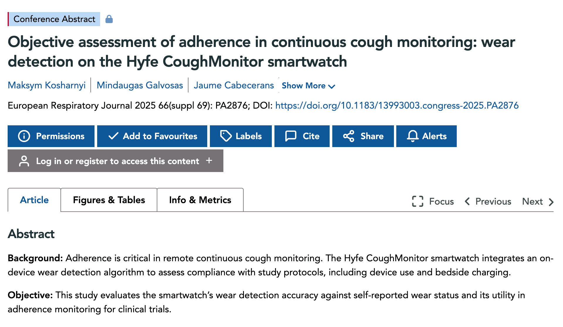 Image resource about Objective Assessment of Adherence in Continuous Cough Monitoring: Wear Detection on the Hyfe CoughMonitor Smartwatch