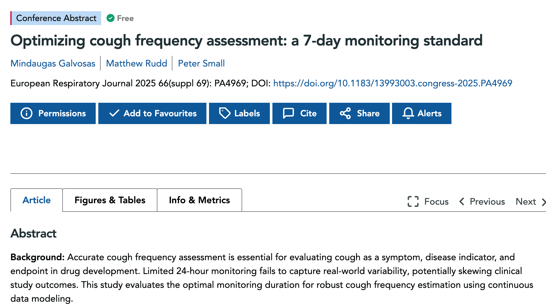 Optimizing Cough Frequency Assessment: A 7-Day Monitoring Standard