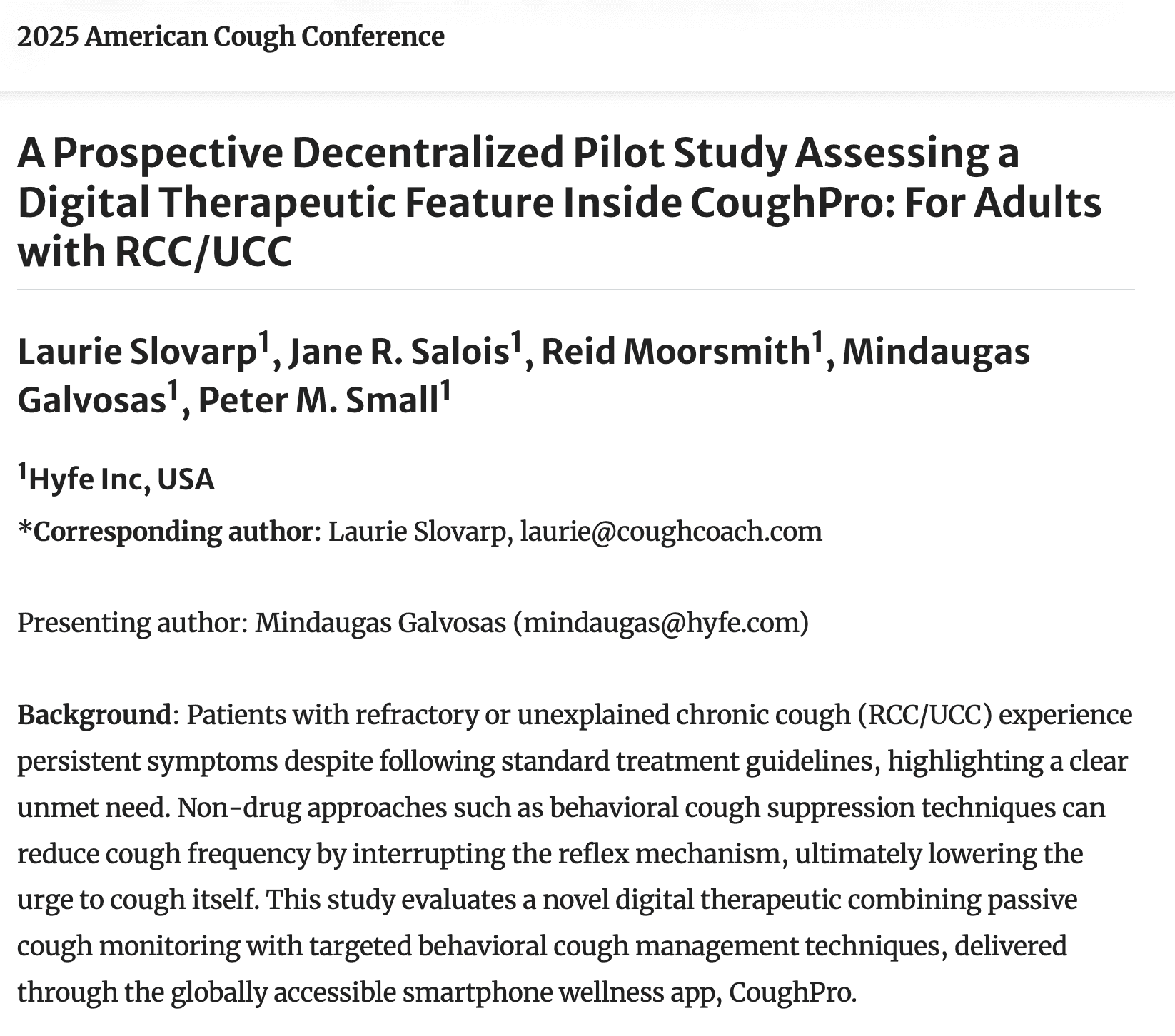 Image resource about A Prospective Decentralized Pilot Study Assessing a Digital Therapeutic Feature Inside CoughPro: For Adults with RCC/UCC