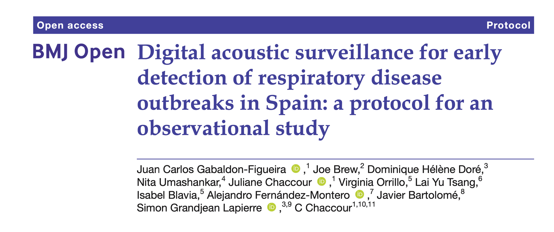 Digital acoustic surveillance for early detection of respiratory disease outbreaks in Spain: a protocol for an observational study