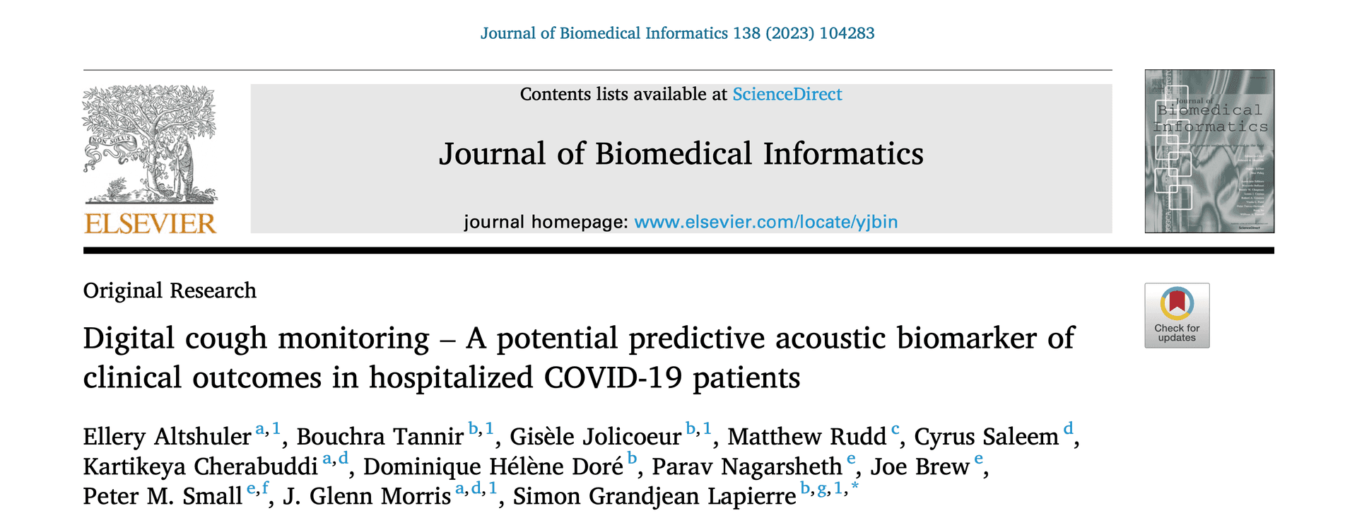 Digital Cough Monitoring - A Potential Predictive Acoustic Biomarker Of Clinical Outcomes in Hospitalized COVID-19 Patients