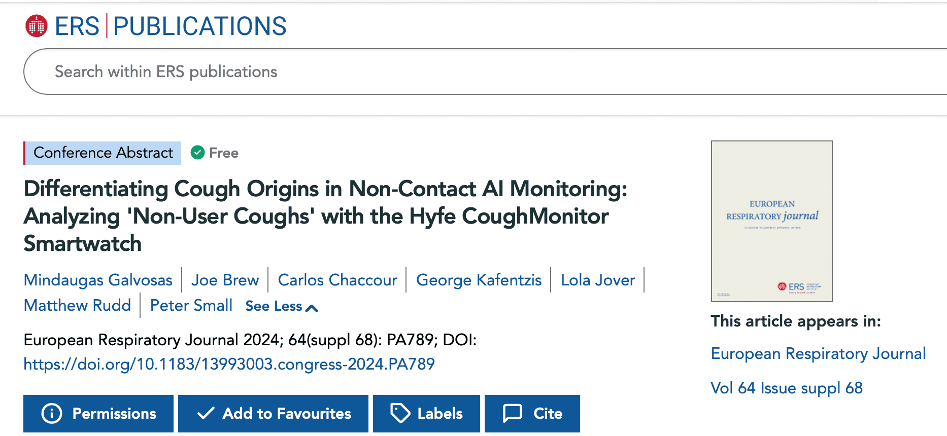 Image resource about ERS 2024: Differentiating Cough Origins in Non-Contact AI Monitoring: Analyzing 'Non-User Coughs' with the Hyfe CoughMonitor Smartwatch