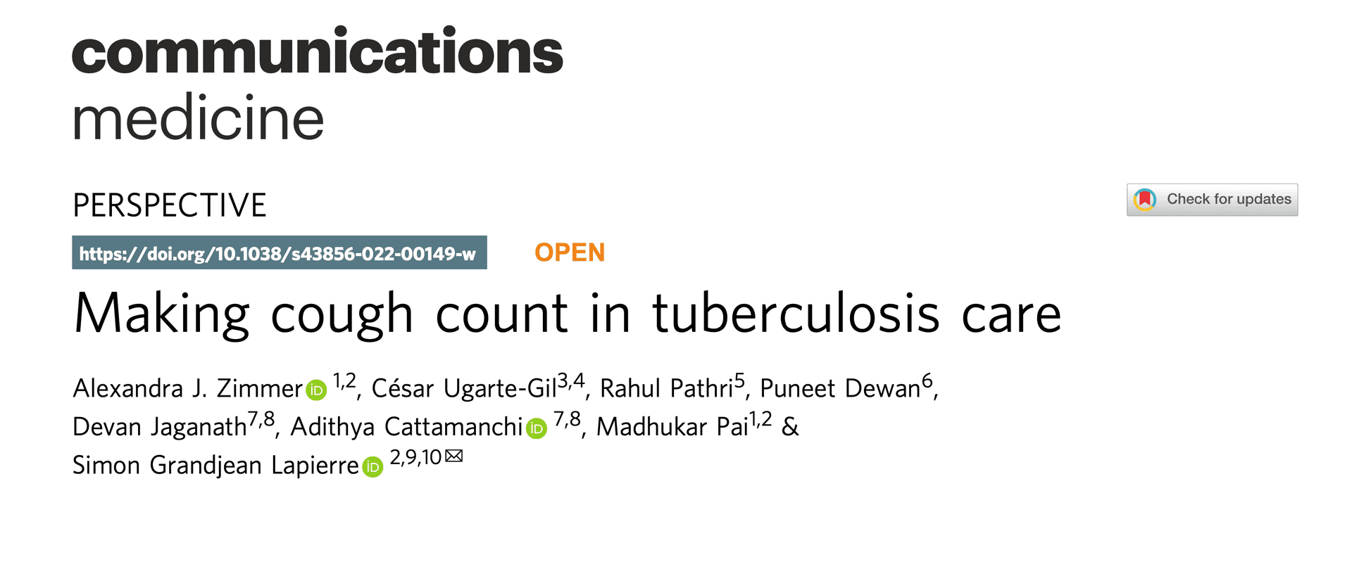 Making cough count in tuberculosis care