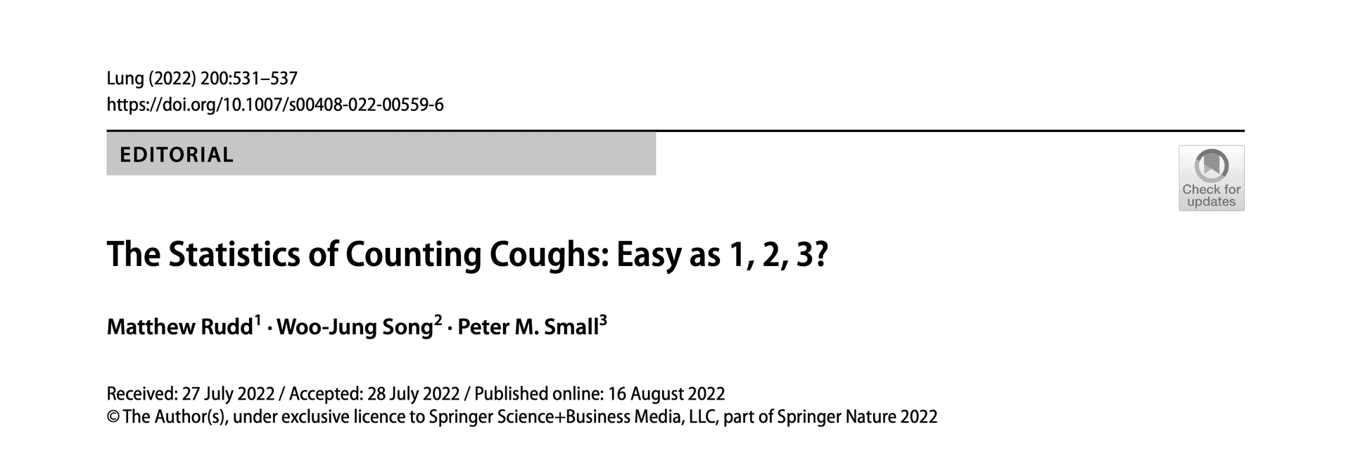 The Statistics of Counting Coughs: Easy as 1, 2, 3?